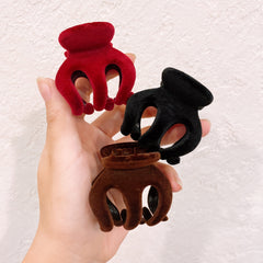 Fall Winter Flocking Pumpkin Hair Claw Clip Strong Grip 3pcs