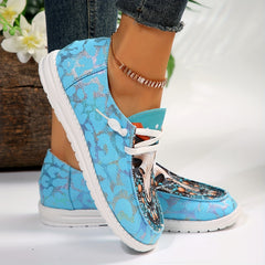 Women's Bull Head Print Low Top Walking Shoes Lightweight Casual Travel Shoes