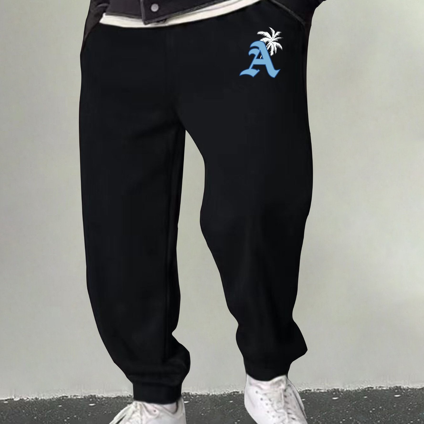 Men's Graphic Sweatpants Casual Stretch Drawstring Pants