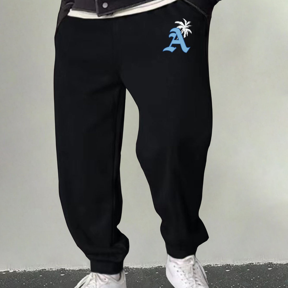 Men's Graphic Sweatpants Casual Stretch Drawstring Pants