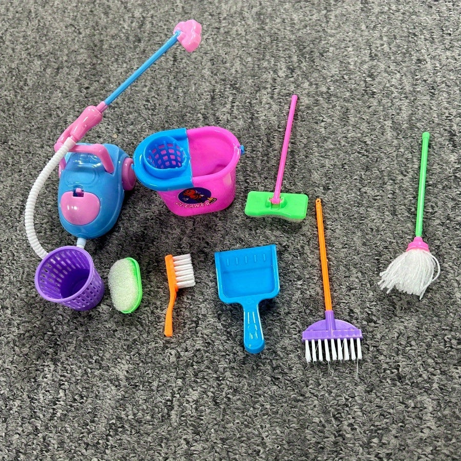 9pcs Mini Dollhouse Cleaning Tools DIY Household Accessories