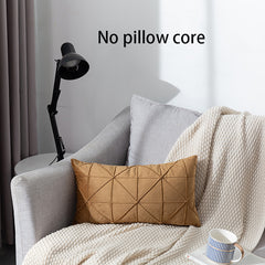 Solid Textured Sofa Cushion Cover Lattice Design Thickened Pillowcase