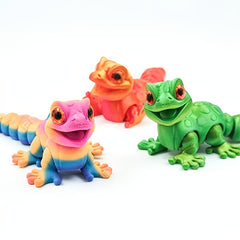 Colorful Lizard Figurines with Articulated Joints - Office Desk Decor