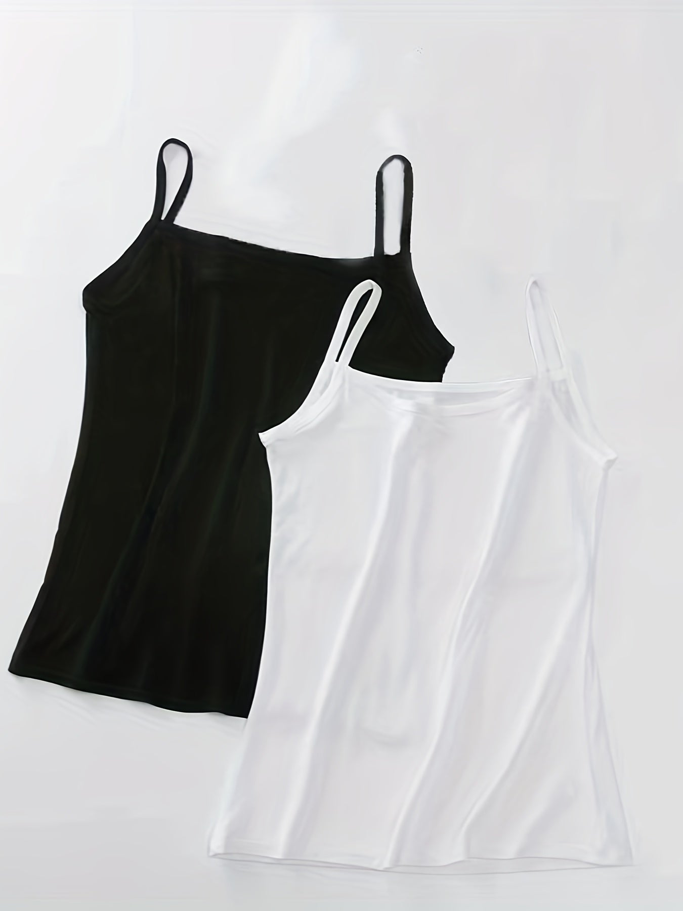 4pcs Soft Solid Cami Tops Elastic Wearable Tank Tops Women's Lingerie