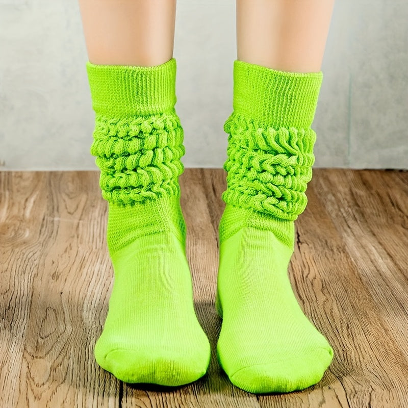 Solid Calf Socks Warm Knee High Socks Women's Stockings