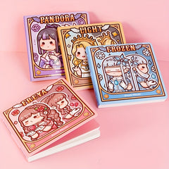 Magical Girl Diary Set Handwritten Notebooks w/ Bookmarks Stickers 160 Pages