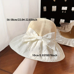 Bowknot Embossed Bucket Hat UV Protection