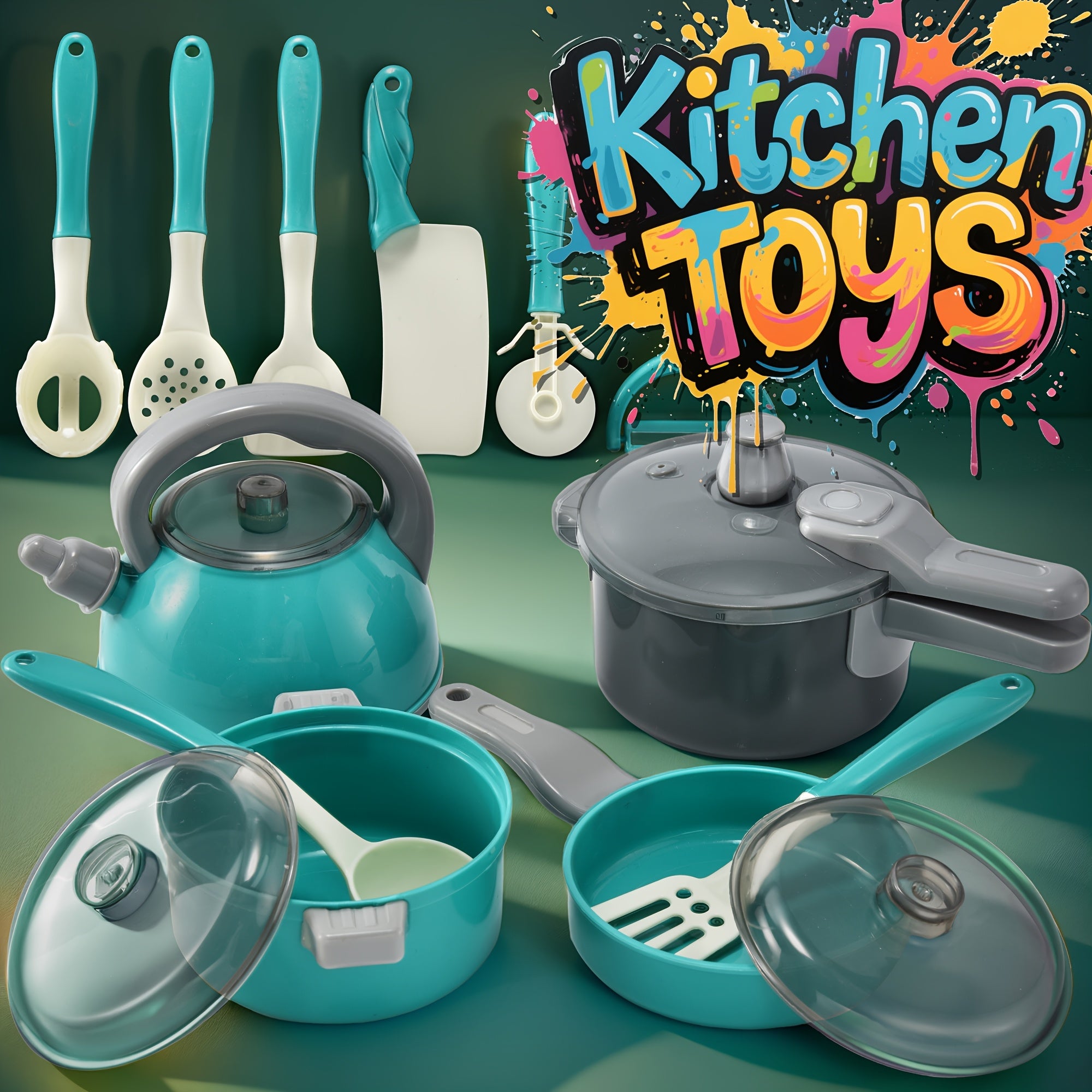 12pcs Play Kitchen Toy Set Mini Cooking Toy Birthday Gift