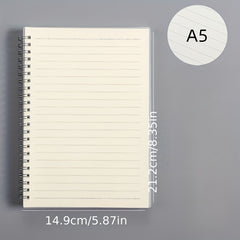 1PC Grid Horizontal Line Blank PP Frosted Student Coil Notebook