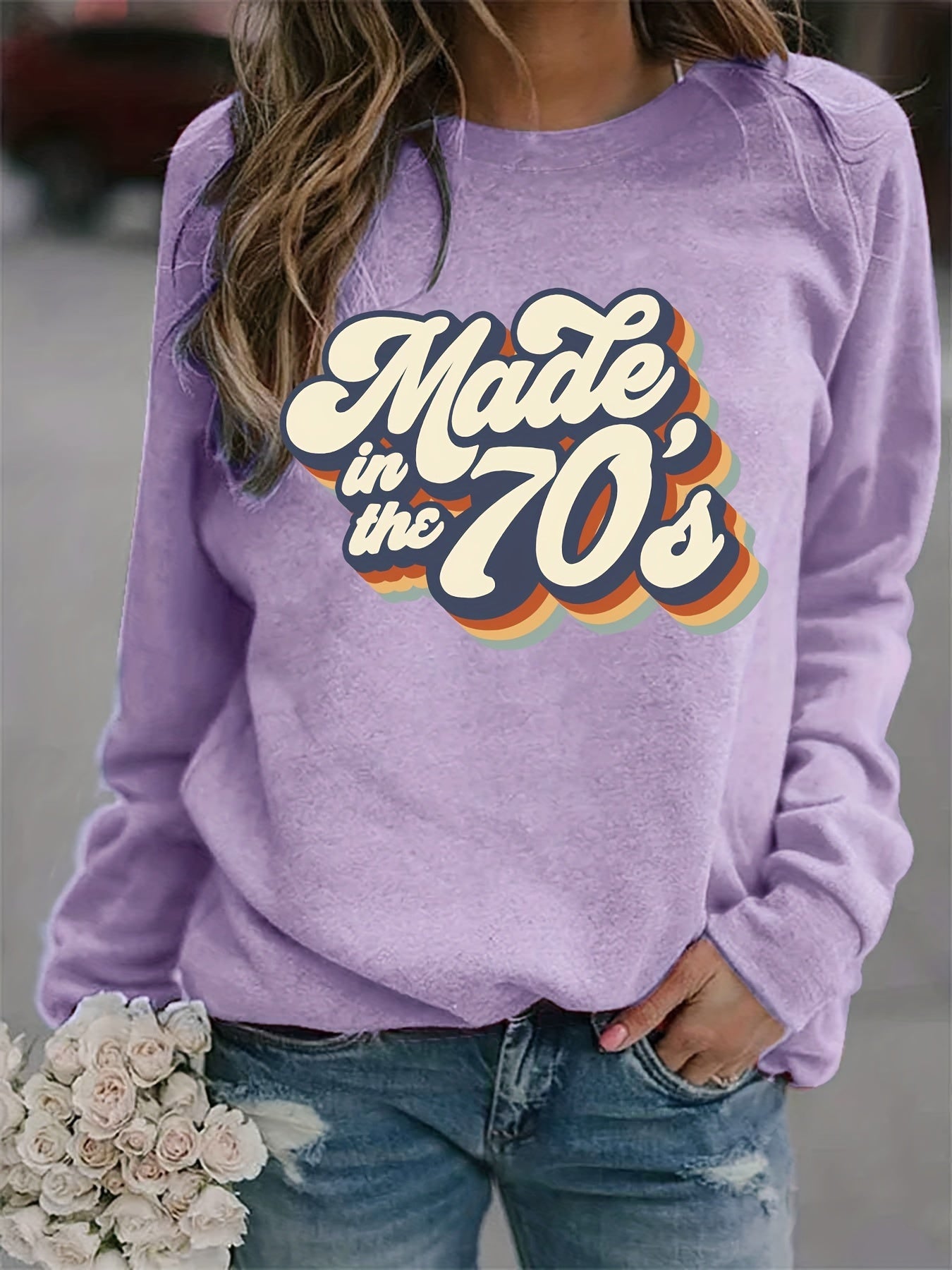 Vintage 70s Print Graphic Pullover Sweatshirt