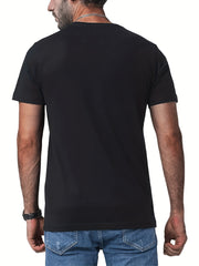 Headphone Smile Print Men's Graphic Crew Neck T-Shirt for Summer