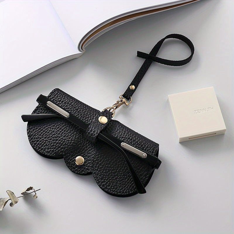 Lychee Embossed Glasses Bag PU Leather Sunglasses Cover