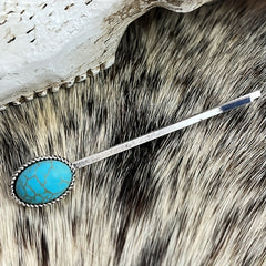 Vintage Turquoise Alloy Hair Clip Western Style Hair Accessories