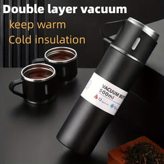 Stainless Steel Thermal Cup Set Double Layer Leakproof Water Bottle