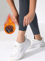 Warm Fleece Lined Leggings High Waist Tummy Control Slimming Active Wear