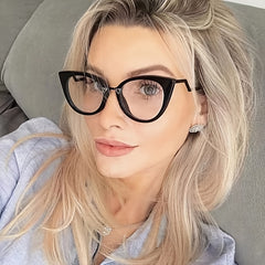 Cat Eye Light Blocking Eyestrain Clear Glasses For Women