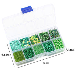10 Grids Rice Bead Sequins Pearl Material Pack 1 Box