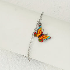 Colorful Butterfly Pendant Chain Anklet Boho Style Adjustable Women Dating Gift
