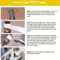 12pcs PTFE Tape Water Pipe Tape Waterproof Sealing Tape
