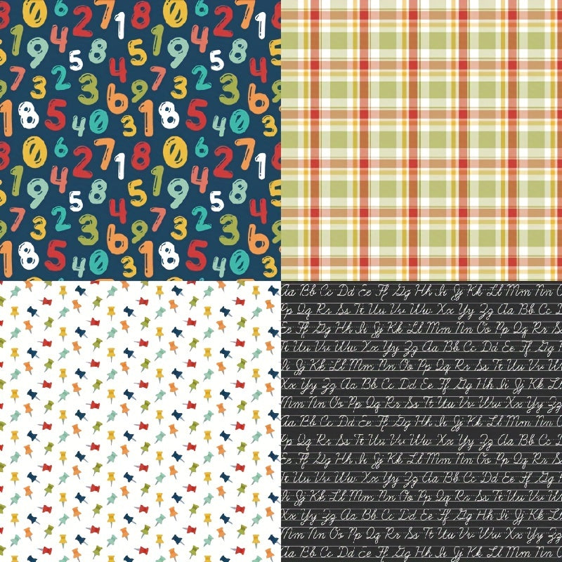 24sheets Back To School Theme Scrapbooking DIY Paper