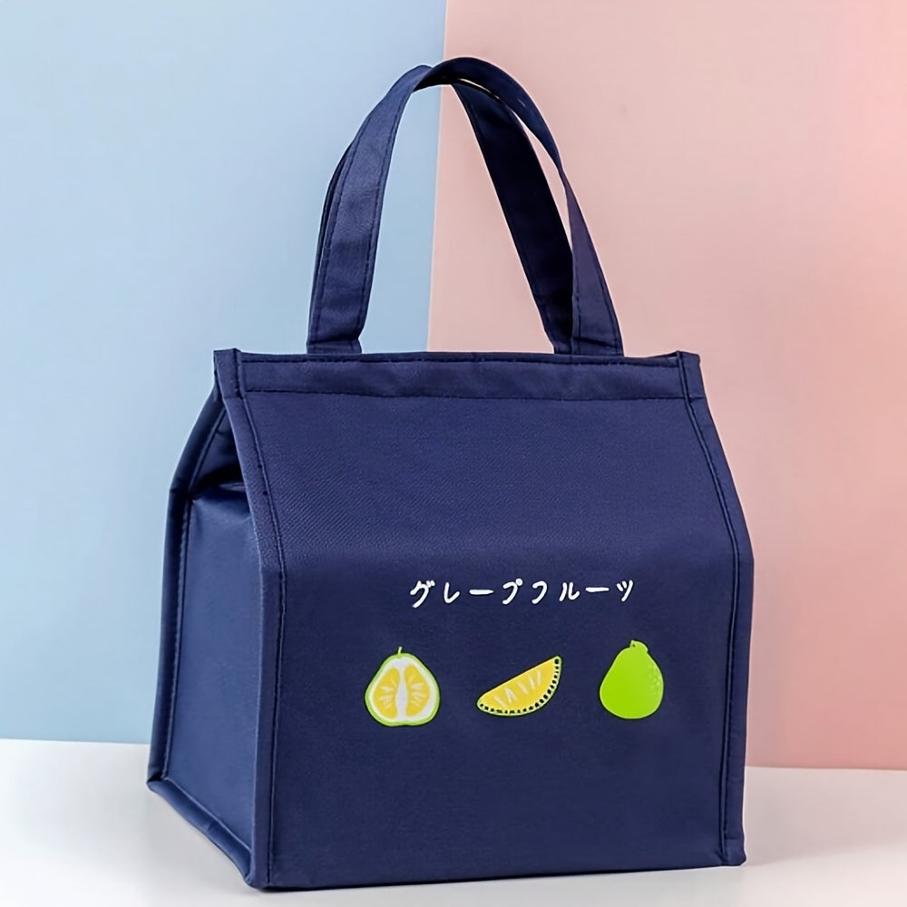 Insulated Lunch Bag Polyester Thermal Tote with Hand Wash - Fruit Print