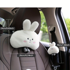 Car Cartoon Rabbit Headrest Plush Neck Pillow