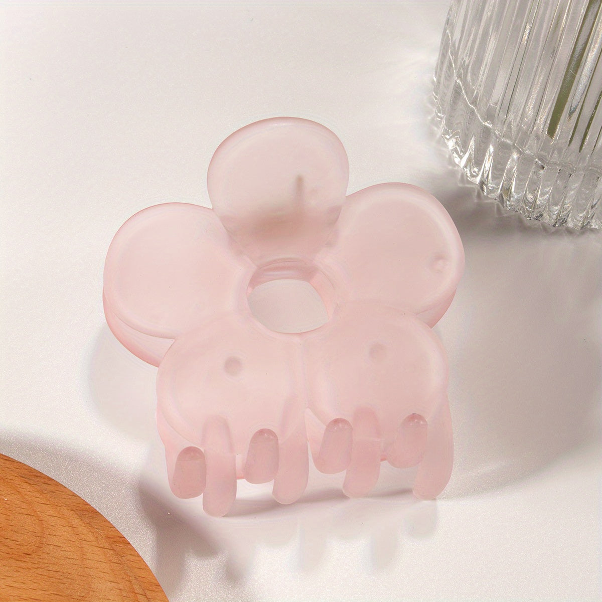 Matte Flower Hair Claw Frosted Shark Claw Mini Hair Clip