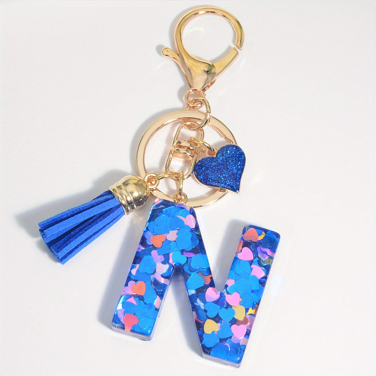Initial Letter Keychain Sequins Key Chain Purse Bag Backpack Car Key Charm