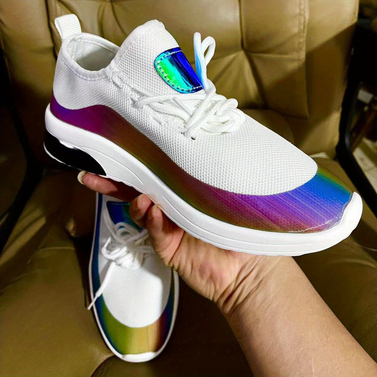Women's Colorblock Sneakers Low Top Lace Up Walking Shoes