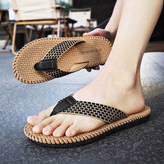 Men's Braided Hemp Flip Flops Assorted Colors Slippers
