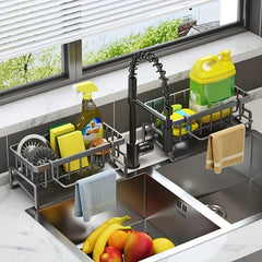 Faucet Sponge Holder Sink Box Organizer Hanging Rack for Drying Soap Sponge