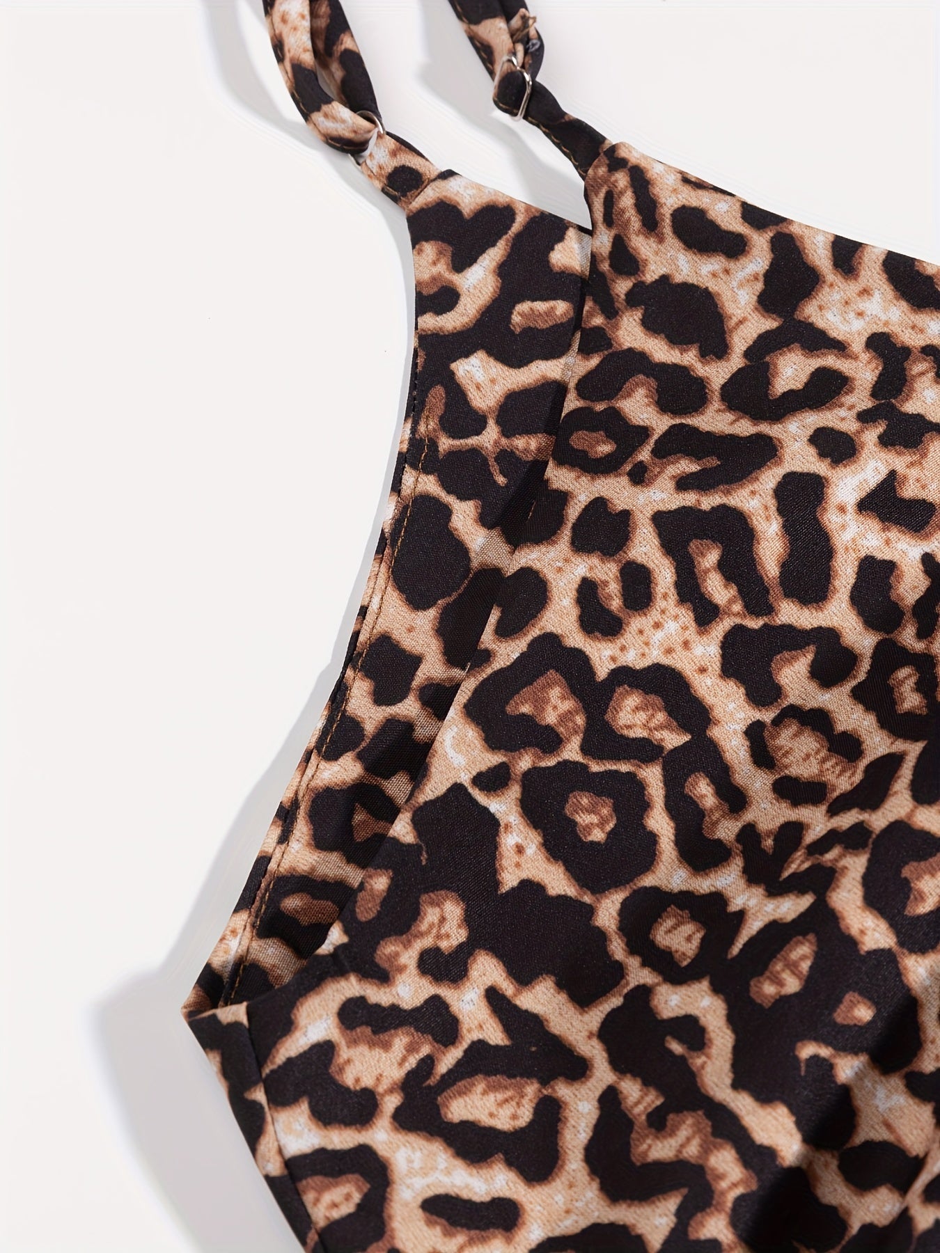  Leopard Print V Neck Harem Jumpsuit
