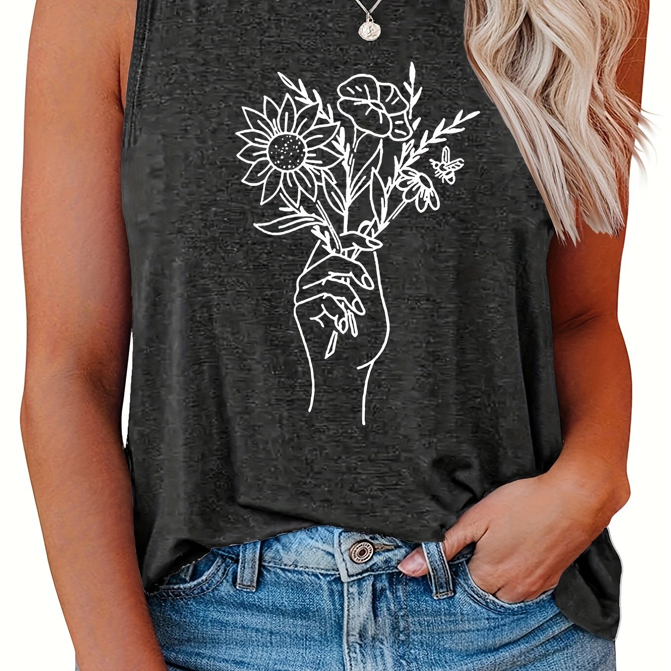  Women's Floral Print Tank Top