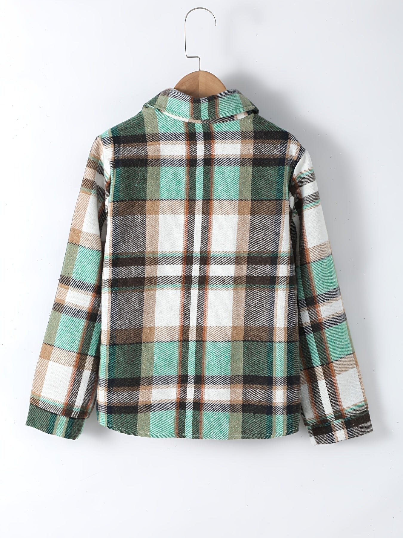 Boys Plaid Button Up Shirt Jacket for Autumn