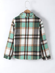 Boys Plaid Button Up Shirt Jacket for Autumn