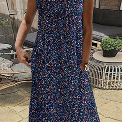  Casual Dress Women's Allover Print Tank Dress With Pockets