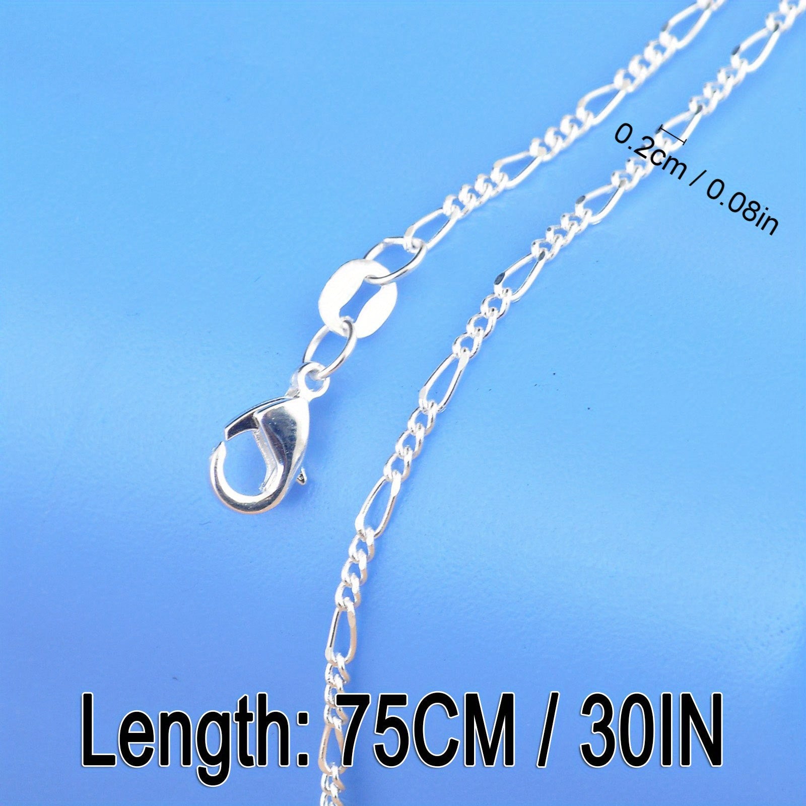 925 Sterling Silver Plate Chain Collar Necklace for DIY Jewelry