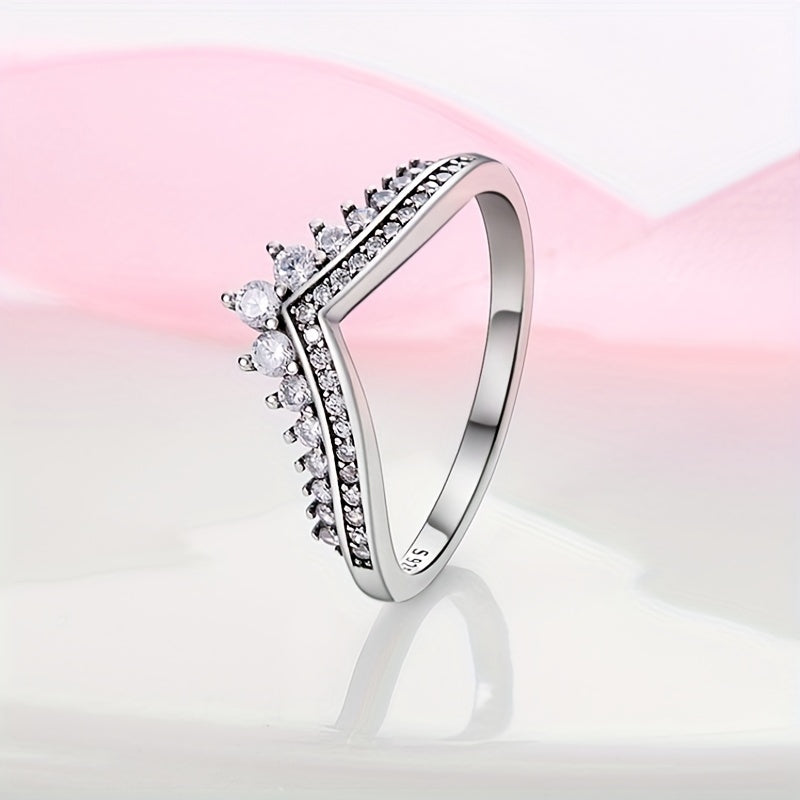 925 Silver Stone Eternity Ring Wedding Party Jewelry Gift