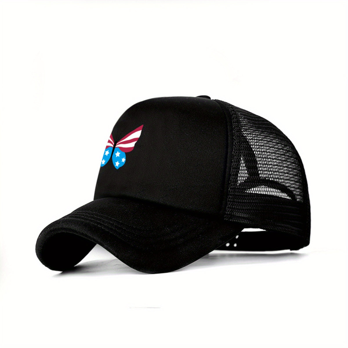 Butterfly Trucker Hat Mesh Baseball Cap Independence Patriotic