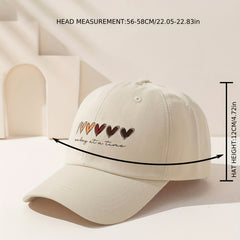 Heart Printed Baseball Cap Sun Hat Lightweight Adjustable Breathable Dad Hats