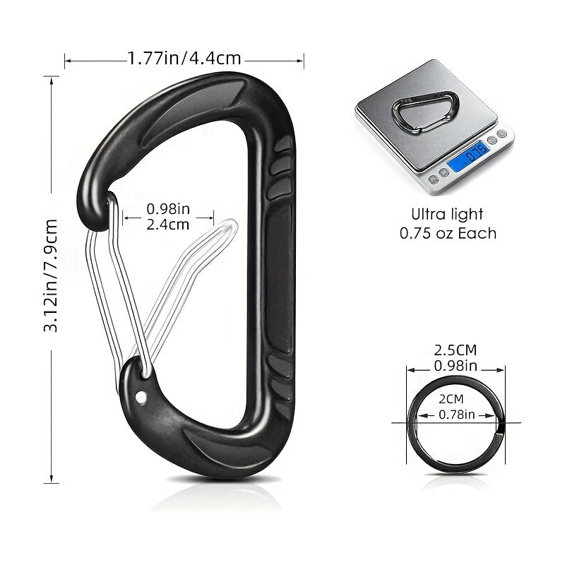 2pcs 12KN Aluminum D-ring Buckle for Camping