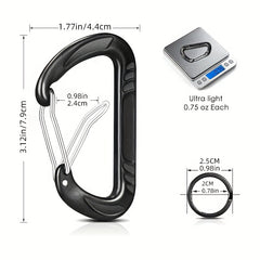 2pcs 12KN Aluminum D-ring Buckle for Camping