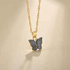 Butterfly Pendant Necklace Dainty Chain Neck Jewelry Birthday Gift