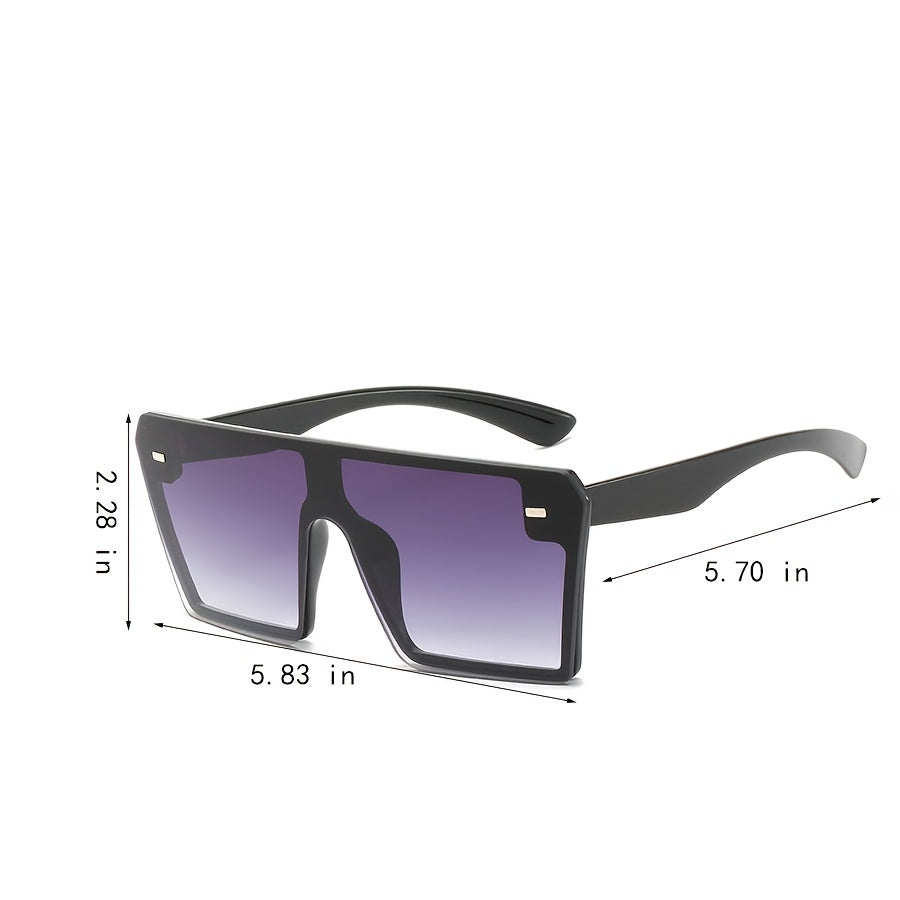 Rimless Square Sunglasses Women's Large Frame Sunshade Eyewear