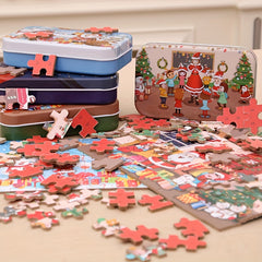 Christmas Wooden DIY Small Gift Children's Santa Claus Educational Puzzle Toys