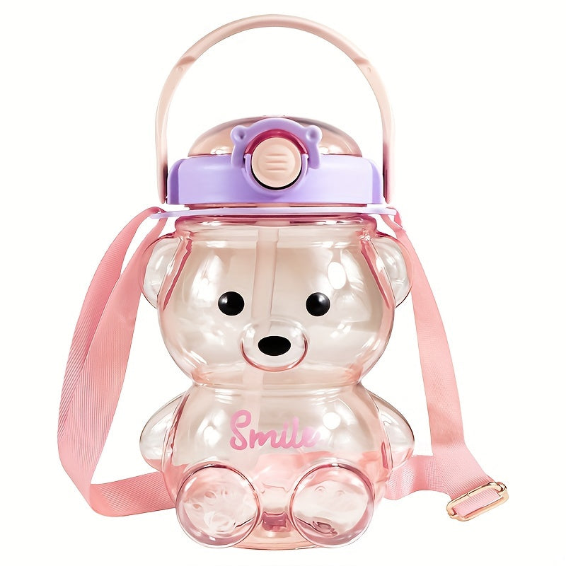 34oz Bear Handheld Water Cup For Kids With Straw