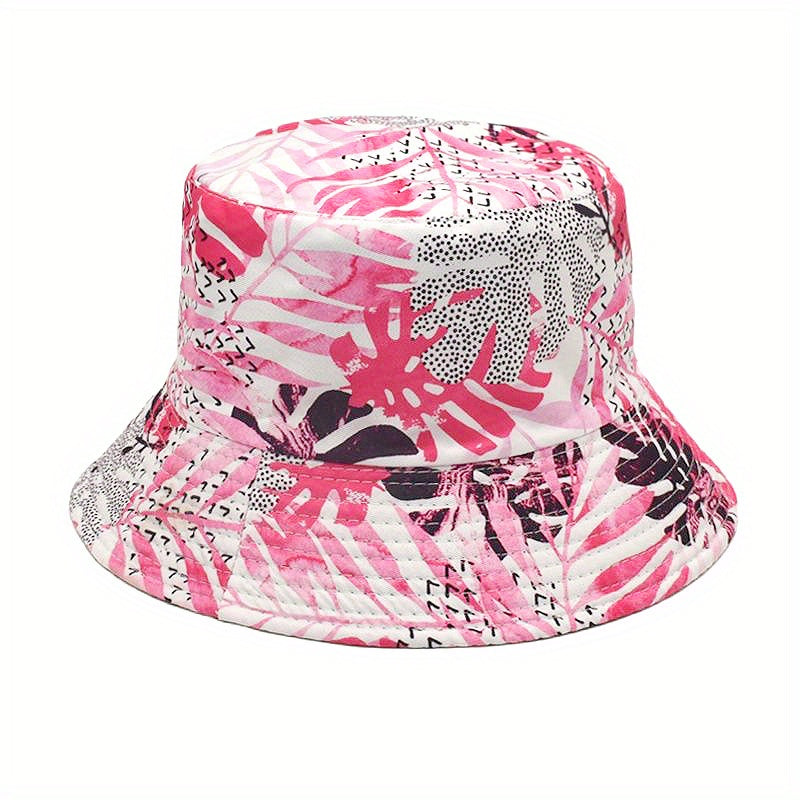 Coconut Tree Print Reversible Bucket Hat for Women