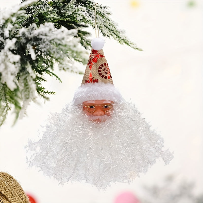 Bearded Plush Cloth Santa Claus Christmas Tree Pendant