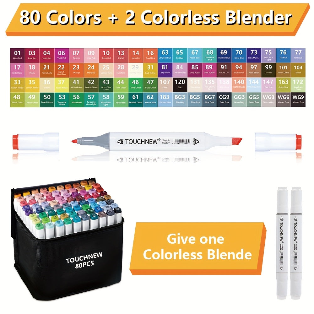 Dual Tip Markers Waterproof & Durable with Storage Bag