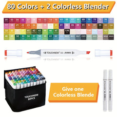 Dual Tip Markers Waterproof & Durable with Storage Bag